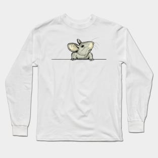 Curious Peeking Field or Corn Mouse Long Sleeve T-Shirt